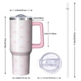 thumbnail image 3 of 1pc Bow 40oz Tumbler with Straw & Handle - Insulated Stainless Steel Cup | Holiday Gift for Man Women (Christmas, Valentine's, Birthday), 3 of 5