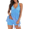thumbnail image 1 of facefd Halter Women Backless Swimsuit Bench Suit Light Blue XL, 1 of 6
