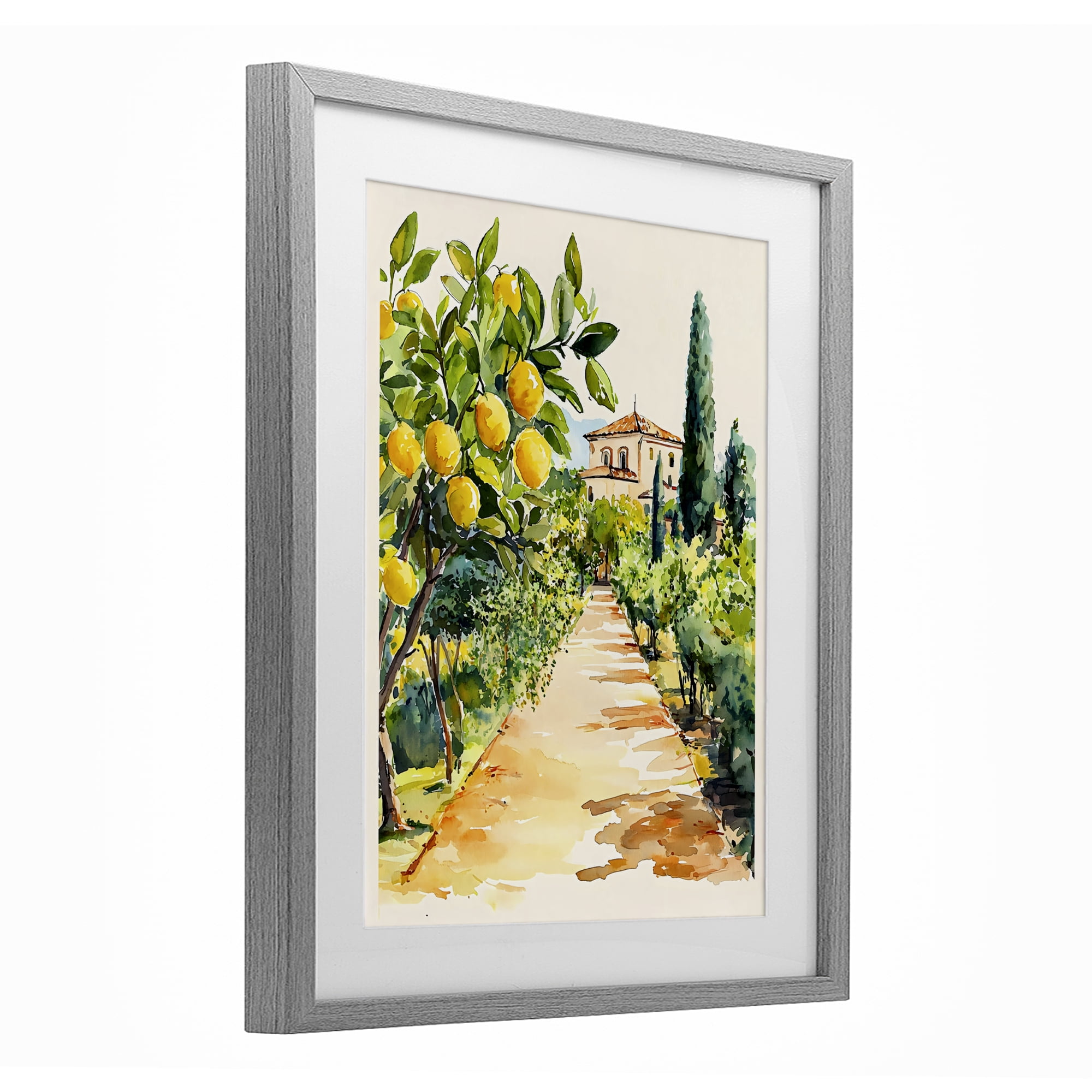 Stupell Industries Lemon Grove Pathway Gray Framed Print Under Glass, design by LSR Design Studio