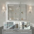 thumbnail image 6 of ANGELES HOME 36" x 30" Medicine Cabinet with Mirror, Rectangular Bathroom Mirror Cabinet with 6 Adjustable Glass Shelves, Aluminum Body, Recessed or Surface Mount Mirror Medicine Cabinet, Double Door, 6 of 12