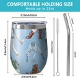 thumbnail image 5 of 12oz Stemless Wine Tumblers Light Blue Baseball Players Pattern Vacuum Insulated Stainless Steel Travel Tumbler Cups Mug with Lid and Straw for Champaign,Cocktail,Beer with Cleaning Brush, 5 of 5
