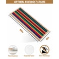 thumbnail image 6 of Mexican Colorful Stair Treads Non Slip for Steps Striped Modern Horizontal Stripes 4 Pcs Reusable Adhesive Stair Runner Mats for Dogs Elders Carpet Treads Rugs for Staircase 8x30 In, 6 of 7