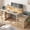 Gray, variant on Romorgniz 60" Computer Desk Office Desk with Power Outlets & LED Light Home Office Desk with Drawers & 4 Open Storage Shelves Executive Desk with Monitor Stand for Working Writing,Dark Oak