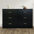 thumbnail image 2 of 6-Drawer Dresser for Bedroom,Modern Ample Storage Wide Chest of Drawers for Living Room,Hallway,Black, 2 of 7