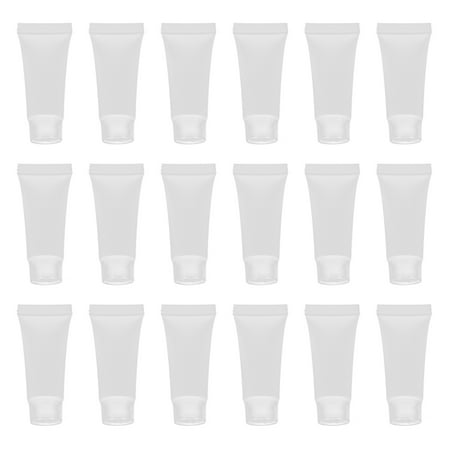 50pcs 10ml Refillable Bottle Travel Squeeze Bottle Leakproof Storage Container with for Shampoo Facial Cleanser Toner Hand Cream Body Lotion (White)