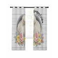 thumbnail image 7 of Easter Bunny Blackout Curtains for Bedroom, 3D Optical Illusion Farmhouse Flower Wood Grain Thermal Insulated Kitchen Drapes with Grommets, Light Blocking Window Treatment, 2 Panels 42" x 54", 7 of 7