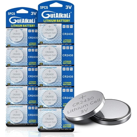 GutAlkaLi 10 Pack GutAlkaLi CR2430 Battery CR 2430 3V Lithium Battery