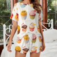 thumbnail image 2 of Cartoon Cake Pajamas Set Womens Loungewear Sleepwear 2 Piece PJ Sets, 2 of 7