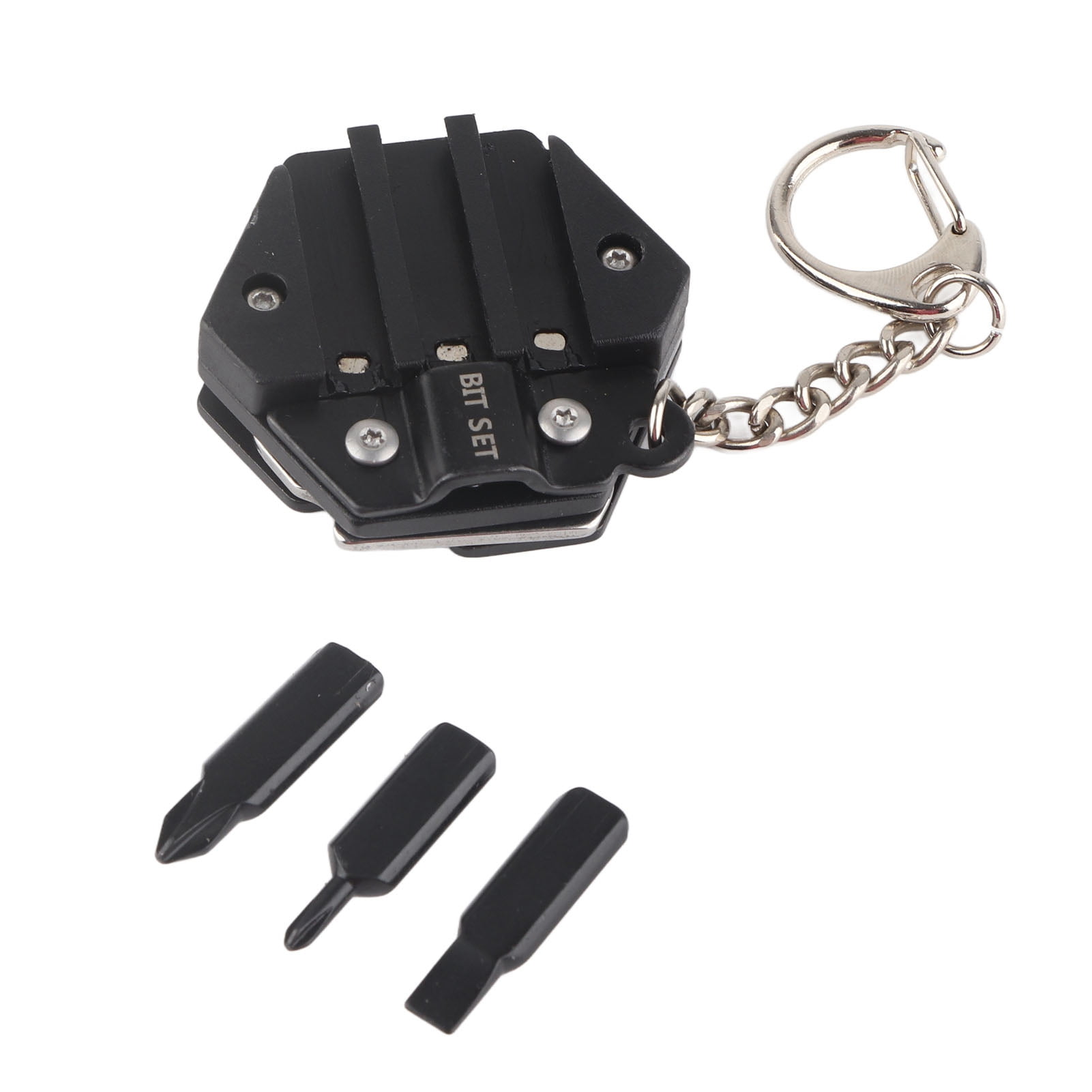 TISCH Llavero 3 En 1 Con Extractor SIM, Cepillo Limpiador Y Abrepaquetes – Portátil Y Negro Para Viajes