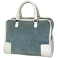 thumbnail image 1 of Pre-Owned LOEWE Amazona 32 Logo Anagram Handbag in Light Blue and White Suede for Women, 1 of 9