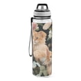 thumbnail image 2 of Orange Cats Flowers Leaves Sports Water Bottle Portable Travel Mug 32oz BPA Free Leak Proof Straw Transparent Tritan for Gym Yoga Cycling Camping, 2 of 7