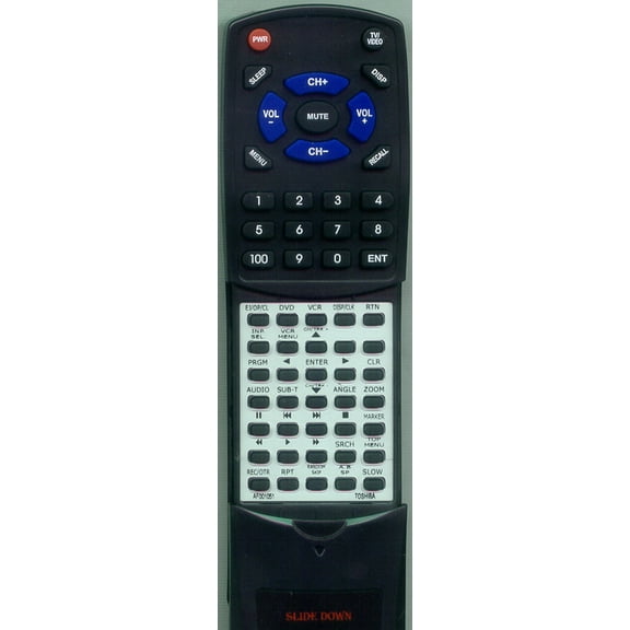 Replacement Remote for TOSHIBA AF001051, SER0175, RTAF001051, SE-R0175, SDV383, SDKV540, SDKV540SU, SDV383SC