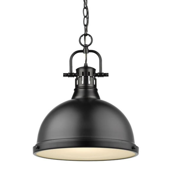 1 Light Chain Pendant in Classic Style 16.88 inches High By 14 inches Wide-Matte Black Finish-Matte Black Shade Color Bailey Street Home