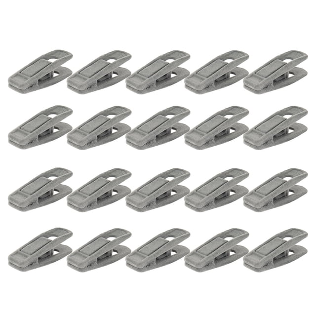 20Pcs Non Slip Velvet Hangers Clips Ivory Strong Finger Flocked Clips Pant Clothes