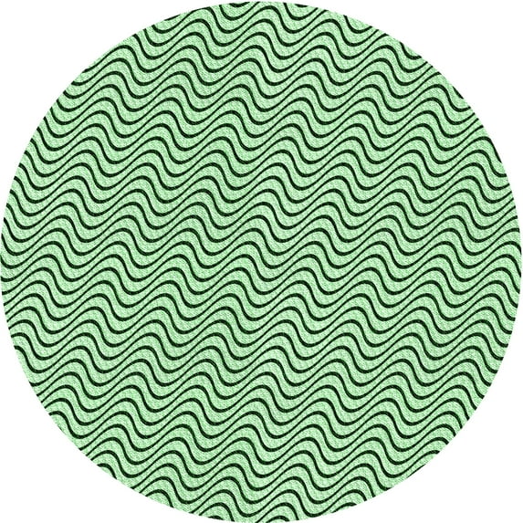 Ahgly Company Indoor Round Patterned Mint Green Area Rugs, 6' Round