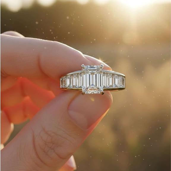 vylahjewellery Moissanite Diamond Engagement Anniversary Ring for Women Vermeil White Gold Bridal Ring Luxury Wedding Ring Promise Diamond Ring