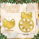 thumbnail image 3 of xihome Juego de 4 o 12 adornos de bolas planas de acrlico dorado de doble cara para decoracin del rbol de Navidad, 3 of 4
