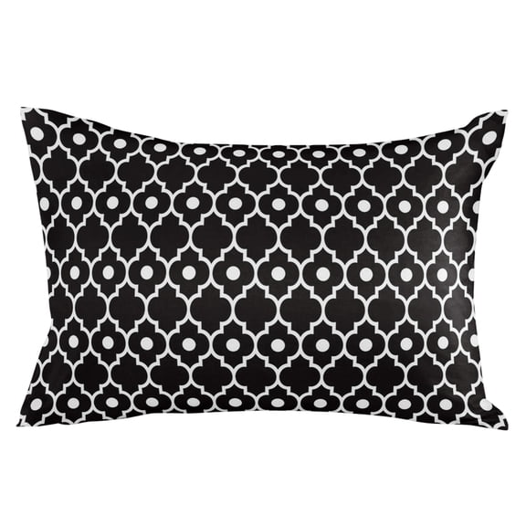 Outdoor Waterproof Throw Pillow Covers Set of 2 Retro Moroccan Design Pillowcases Lumbar Outdoor Pillows Cushion Case 20x12 Inch Black Geometric Pattern Patio Pillows for Couch Sofa Bed Garden