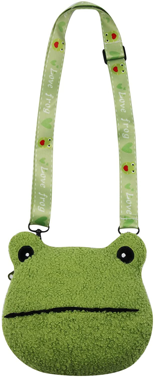 Petmoko Frog Plush Doll Crossbody Bag,Cute Frog Plush Toy