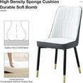 thumbnail image 4 of Katboc Dining Chairs Set of 4，Modern Dining Chairs, Equipped with PU Leather Backrest Cushions and Metal Legs, Suitable for Restaurants, Kitchens and Dining Room, Gray&White, 4 of 6
