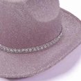thumbnail image 4 of Cowgirl Hat Shining Glitter Hat Western Hat Sparkly Glitter Jazz Hat Photo Props Glinting Crystal Glitter for Stage powder plus drill, 4 of 4