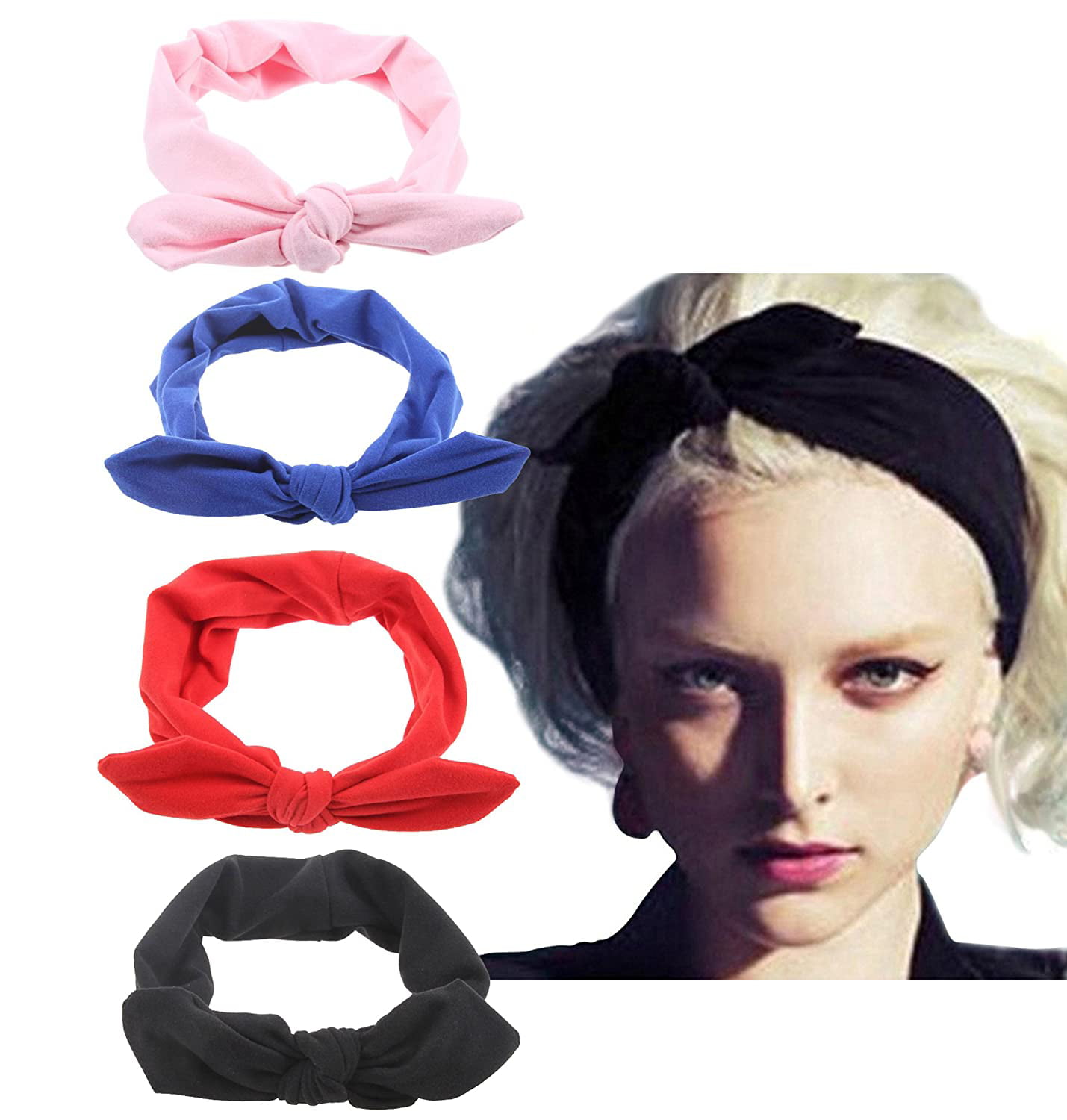 LOLIAS 10 Pack Women Headband Boho Floal Style Criss Twisted Turban Head Wrap Cute Hair Band