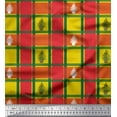 thumbnail image 1 of Soimoi Yellow polyester Crepe Fabric Plant & Check Print Fabric by Yard 42 Inch Wide, 1 of 3