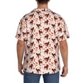 thumbnail image 3 of Balery dog Valentine's day Camisa Casual de Manga Corta con Botones para Hombre, Texturizada, Estilo Cubano, para Playa, Verano-Medium, 3 of 5