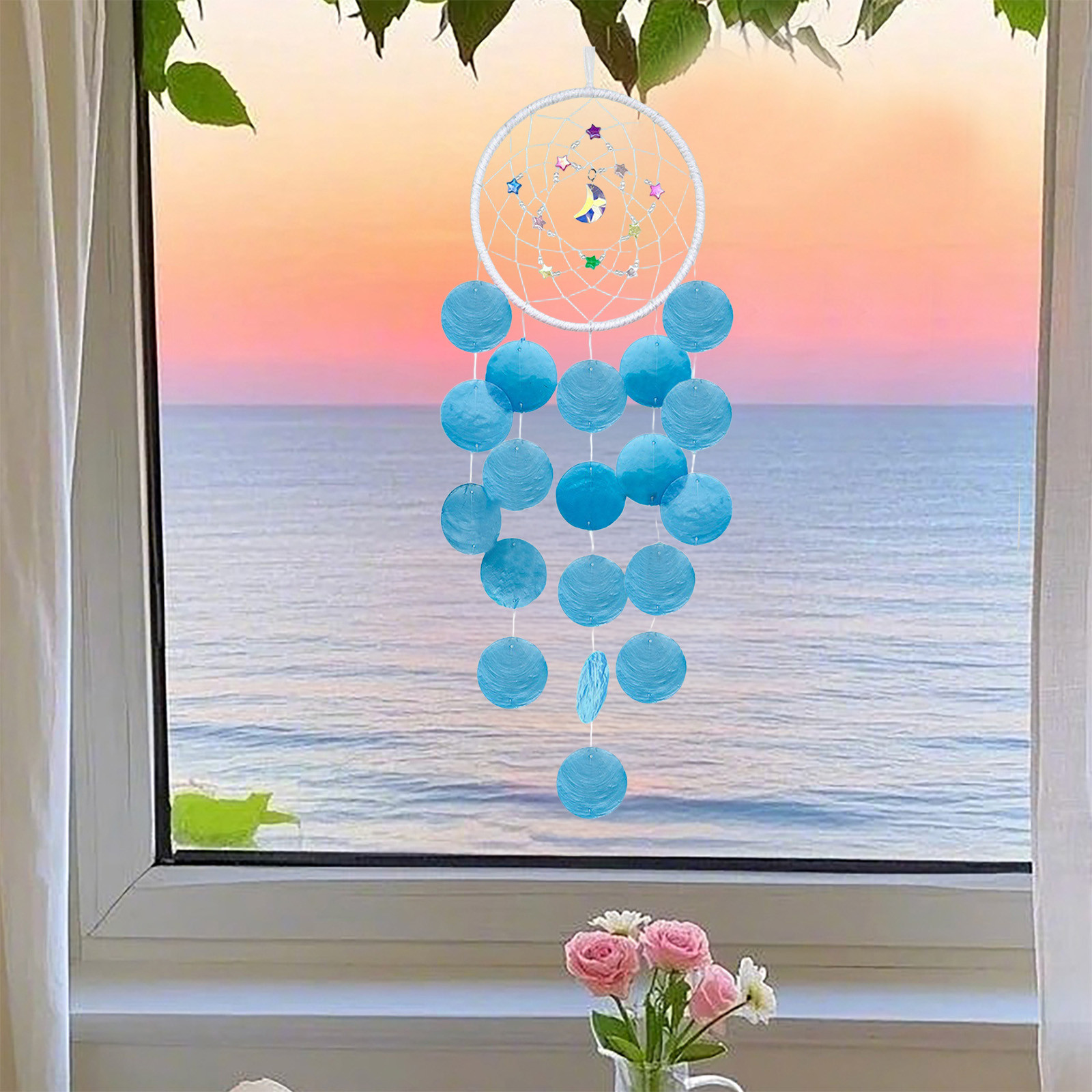 Specollect 2 Pcs Handmade Wind Chime Kit, Wooden Beads & Shells, Soothing Sound, Craft Decor for Home Garden Balcony Window, Teacher Gift, Housewarming