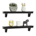 thumbnail image 5 of Danya B. Decorative 24" Floating Wall Décor Display Ledge Shelves – (Set of 2) - Black, 5 of 11
