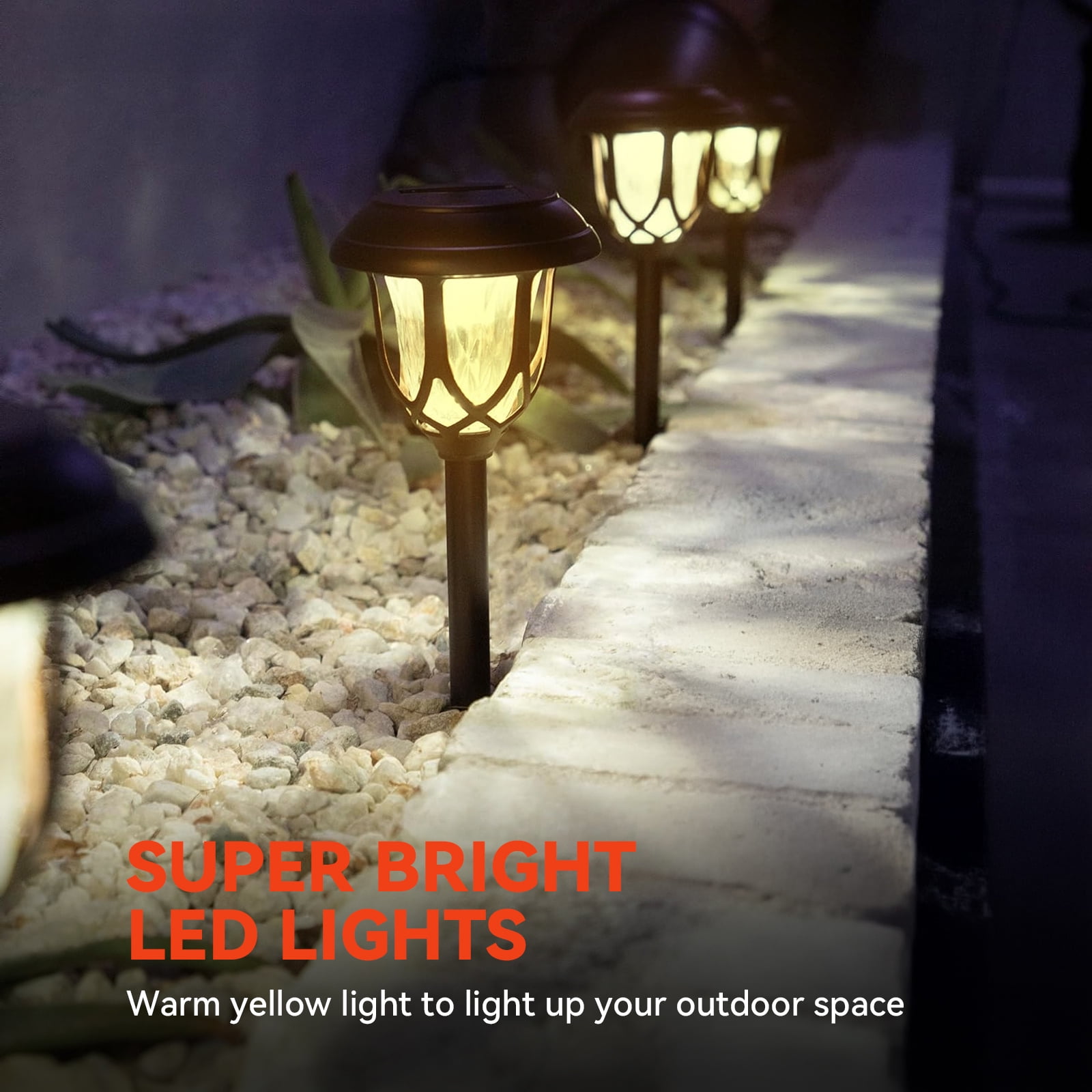 SZRSTH Solar Lights Outdoor Waterproof, 6 Pack LED Solar Garden Lights Outside Decor for Yard Patio Landscape Walkway