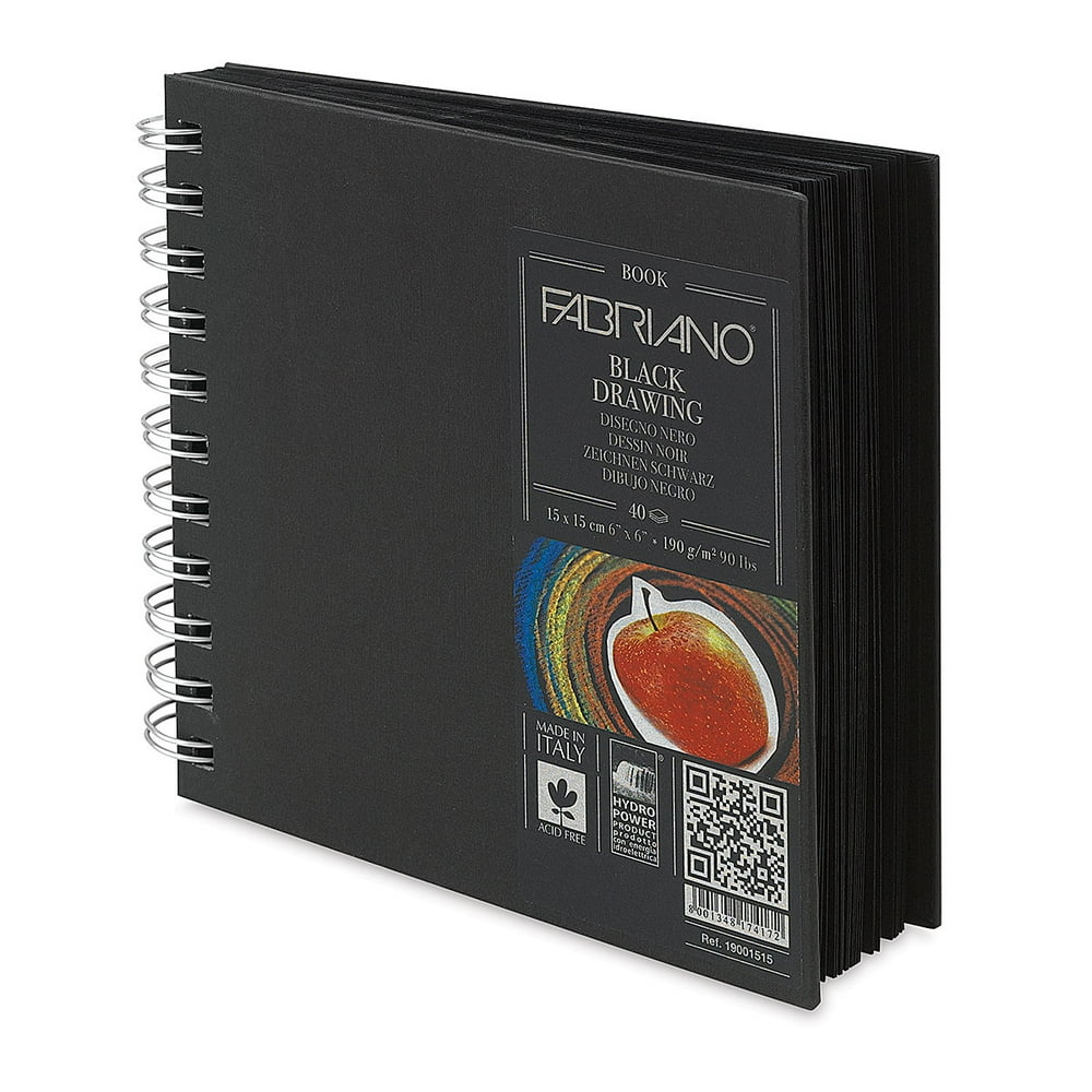 Fabriano Sketchbook 6'' x 6'', Black, Hardcover