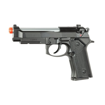 Extended Gas Pistol - ASG M9 Gas Powered Airsoft Pistol, Silver and Black with Blowback