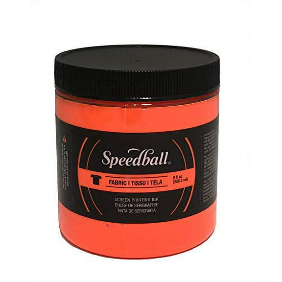 Speedball Fabric Screen Printing Ink Fluorescent 8oz-Orange