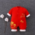 thumbnail image 3 of CUZIBR Baby Unisex Fall Festival Cotton Print Autumn O-Neck Long Sleeve Romper Jumpsuit Oneise One-Pieces Clothes Chinese Calendar New Year Outfits Boho Dailywear For Toddler, 3 of 3