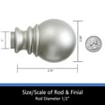 thumbnail image 3 of Mainstays 30-84” Adjustable Decorative Curtain Rod, 1” Diameter, Silver, 3 of 8
