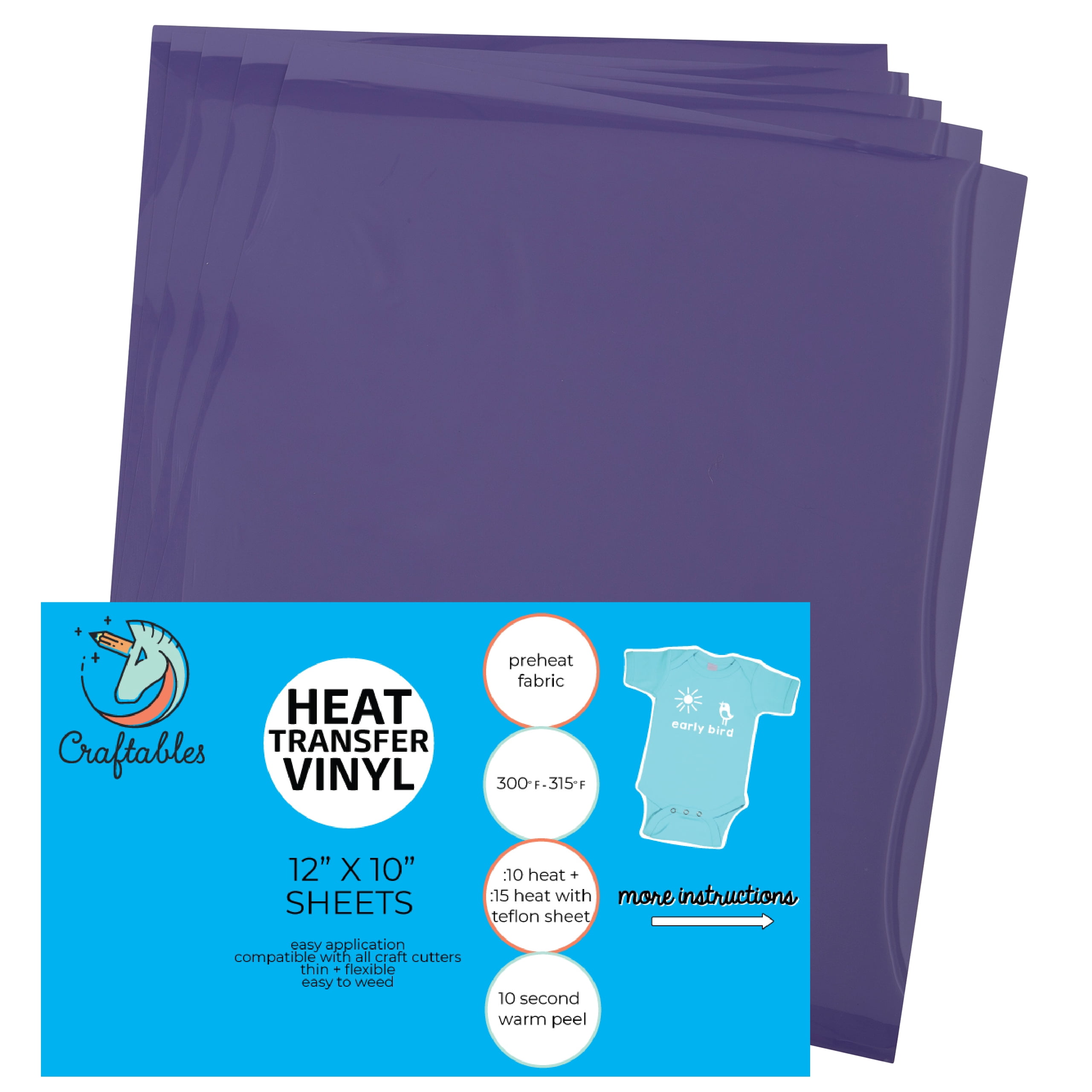 HTVRONT Purple HTV Heat Transfer Vinyl Bundle: 36 Pack 12 x 10 Purple  Iron on Vinyl for T-Shirt, Purple Heat Transfer Vinyl for Cricut,  Silhouette