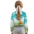 thumbnail image 2 of COEQINE Cute Crop Sweatshirt for Girls, Long Sleeve Crewneck Pullover Outfit Lightweight Sweatshirt Tops, Fall Winter Kids Fashion Age 13-14, Capybara Daisy Teal, 2 of 7