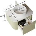 thumbnail image 2 of 24" Floating Bathroom Vanity with Sink, Wall Mounted Bathroom Cabinet with Ultra-Thin Marble Sink and Countertop, Large Drawer for Ample Storage Space, No Assembly Required, Light Green, 2 of 7