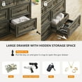 thumbnail image 4 of Farmhouse 7 Drawers Dresser for Bedroom, Wood Dressers Chest of Drawers with Hidden Storage, Tall Dresser with LED Lights, Dressers Organizer for Living Room, Closet, Hallway (Rustic Brown), 4 of 15