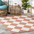 thumbnail image 3 of nuLOOM Sabina Diamond Trellis Indoor/Outdoor Coral 6' 7" x 9' Transitional Area Rug, 3 of 9