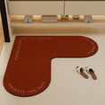 thumbnail image 4 of TIMIFIS Tapis de Salle de Bain Rouge Tapis de Sol de Salle de Bain en Forme de L Absorbant l'Eau Antidérapant Tapis de Bain pour Entrée de Salle de Bain, 4 of 7