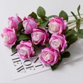 thumbnail image 1 of 3/5/10/20pcs Roses Artificial Flowers Rose Flower Branch Artificial Red Roses Realistic Fake Rose for Wedding Home Decor dark pink rose 3pcs, 1 of 6