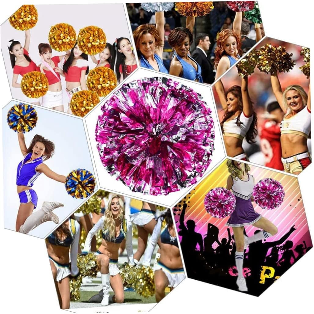 LINLIN Cheerleading Pom Poms, Cheerleader Pompoms Hand Flowers for Sports Cheers Ball Dance Costume Night Party Team Spirit, 4PCS Party Supplies