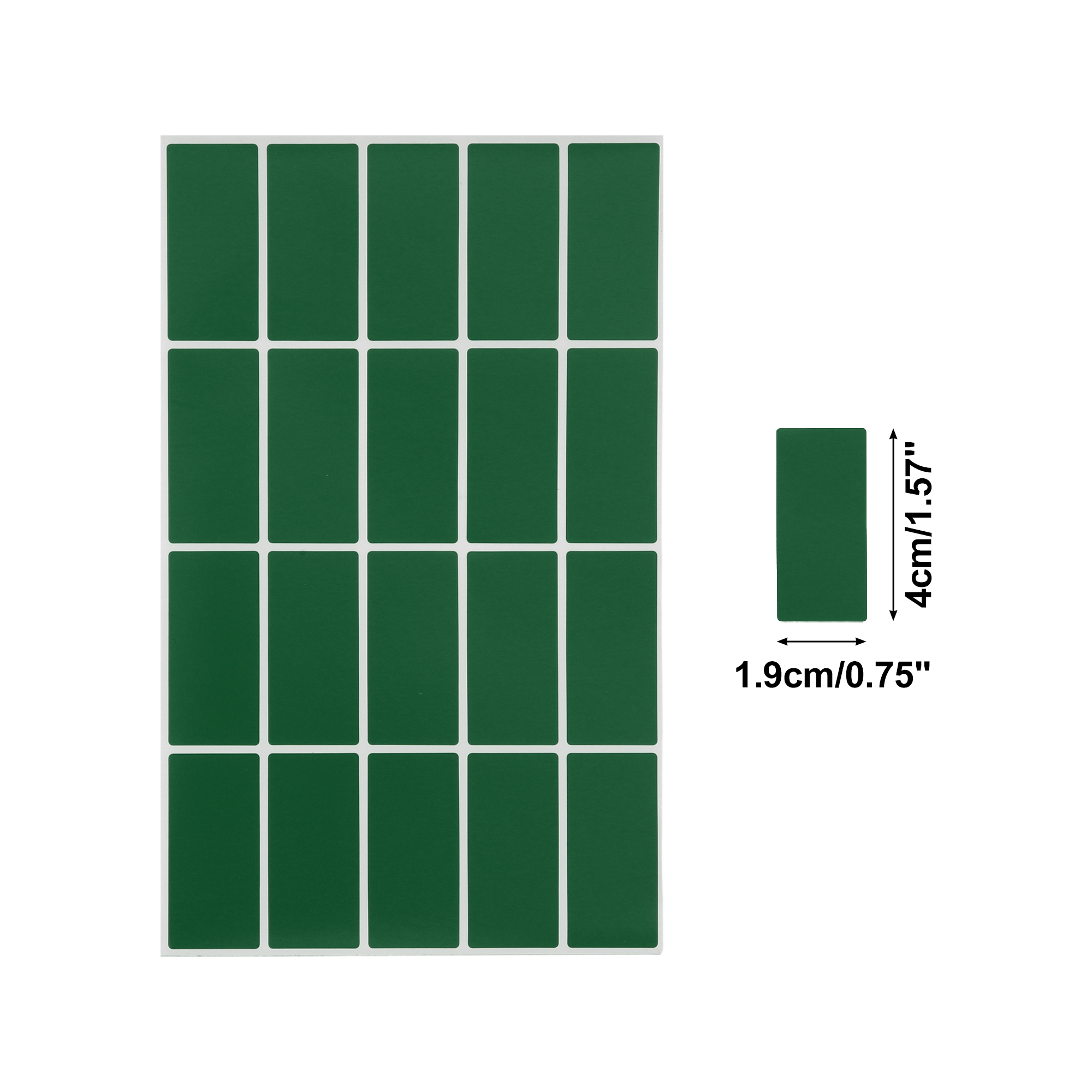 Unique Bargains Handwritable Rectangle Gift Stickers 1.57"x0.75" 20 Pcs Deep Green