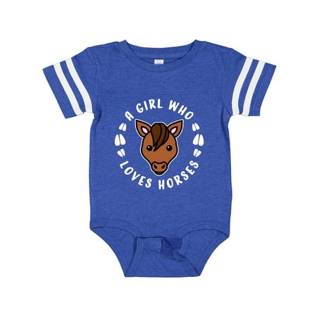 

Inktastic A Girl Who Loves Horses Boys or Girls Baby Bodysuit