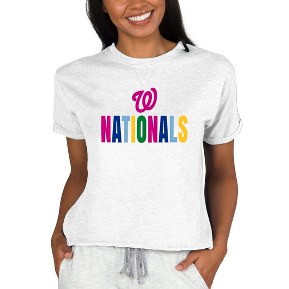 Women's Concepts Sport  Oatmeal Washington Nationals Mainstream Terry T-Shirt
