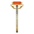 thumbnail image 3 of 1.86 ct Emerald Cut Simulated Red Diamond Solitaire with Simulated Diamond Accents 18K Yellow Gold Womens Engagement Ring, 3 of 5