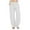 White, variant on Patlollav Womens Casual Solid Cotton Linen Drawstring Elastic Waist Long Wide Leg Pants