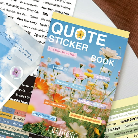 Inspirational Quote Sticker Book Colorful Cover Motivational Phrases for Journaling Scrapbooking DIY Crafts Thanksgiving Christmas Gifts